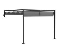 Outsunny Pergola Gazebo 3x4 m con Tettuccio Retrattile e Fori di Drenaggio