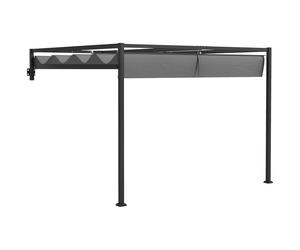 Outsunny Pergola Gazebo 3x4 m con Tettuccio Retrattile e Fori di Drenaggio