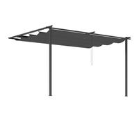 Outsunny Pergola Gazebo 4x3m in Acciaio con Tetto Scorrevole Grigio