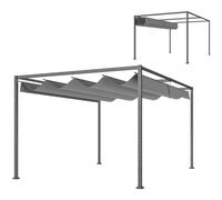 Outsunny Pergola Gazebo con Tettuccio Retrattile in Metallo