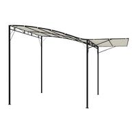 Outsunny Pergola, gazebo da giardino, 3 x 2,5 m, in acciaio con impermeabile, regolabile, per montaggio a parete o autoportante, baldacchino per balcone, giardino, bianco crema
