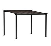 Outsunny Pergola in alluminio a parete 3x3m tetto grigio