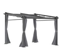 Outsunny Pergola, incluso materiale di fissaggio, tetto estraibile, 2.,97 m x 2,95 m x 2,3 m, Grigio scuro Aosom Italy