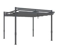 Outsunny Pergola Padiglione circa 3,5x3m Alluminio Protezione solare stabile e resistente all'inverno con tetto scorrevole regolabile Padiglione da giardino autoportante Tettoia per giardino balcone