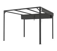 Outsunny Pergola per Esterno Retrattile con Tenda Protettiva Grigio Scuro