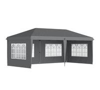 Outsunny Pergola pop-up pieghevole - tettoia per eventi - 3 x 6 m 3 lati rimovibili grigio