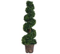 Outsunny Pianta Artificiale Bosso a Spirale (Ф32cm x 112cm), Verde Decorativo per Interni ed Esterni, con Vaso Incluso