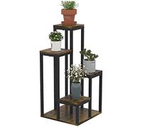 Outsunny Piantana portafiori 4 ripiani di diverse altezze struttura in acciaio - 40 x 40 x 81 cm nero