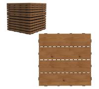 Outsunny Piastrelle per terrazze - Cartone - Set di 12 pezzi, Superficie massima 1,08 m²- Incastro, Installazione facilissima, dim. 30 x 30 cm