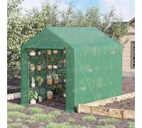 Outsunny Piccola serra con ripiani a 4 livelli 244X180X210 cm Verde
