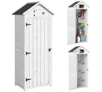 Outsunny Piccolo capanno legno 77 x 54,2 x 179 cm grigio chiaro