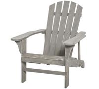 Outsunny Poltrona adirondack Poltrona da Giardino Poltrona da Esterno dim. 78L x 89P x 88H cm Legno Massiccio Abete Grigio Effetto Invecchiato per Giardino, Terrazza e Balcone