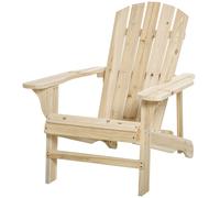 Outsunny Poltrona adirondack Poltrona da Giardino Sedia da Giardino da Esterno dim. 78L x 89P x 88H cm Legno Massiccio Abete Naturale per Giardino, Terrazza e Balcone