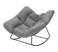 Outsunny Poltrona Papasan Dondolo da Interni ed Esterni, Grigio