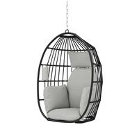 Outsunny Poltrona Sospesa a Uovo Pieghevole 75x62x107 Grigio