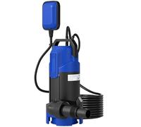 Outsunny Pompa di scarico acqua carica/pulita portata 20000L/H 750W, profondità max. 7 m, per acque sporche con particelle fino a 35 mm, pompa di sollevamento acqua caricata interruttore a