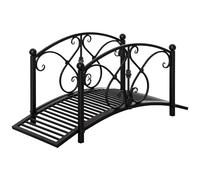 Outsunny Ponte da giardino classico, 102 x 48 x 49 H, con ringhiere di sicurezza, arco passerella decorativa per cortile torrente, nero