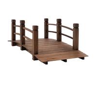 Outsunny Ponte da giardino ponte in legno con ringhiera ponte per laghetto carico 181 kg ponte decorativo per patio 152,5 x 67 x 48 cm legno carbonizzato