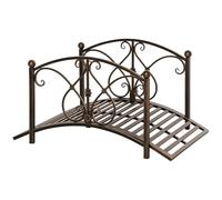 Outsunny Ponticello da Giardino Vintage in Metallo, Ponte Decorativo con Elementi Floreali, 99x68x53cm, Bronzo