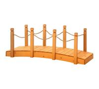Outsunny Ponticello di Legno ad Arco 1.5m da Esterni Sponde Laterali in Canapa
