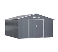 Outsunny porta attrezzi capannone porta attrezzi capannone da giardino capannone in metallo carbone Grigio