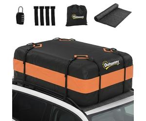 Outsunny Portabagagli da Tetto 425 Litri Impermeabile per Auto Arancione