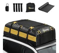 Outsunny Portabagagli da Tetto 595 Litri Impermeabile, Borsa da Tetto Auto con 6 Cinghie Rinforzate, Tappetino Antiscivolo e Ganci per Portiere, Adatto a Tutti i Veicoli con o senza Barre, Giallo
