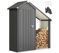 Outsunny Portalegna da Esterno con Tetto Spiovente 0.77 m² Grigio Scuro 2 in 1