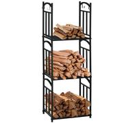 Outsunny Portalegna da Esterno e Interno a 3 Livelli Separabili in Metallo con Ganci per Attrezzi, Nero Aosom