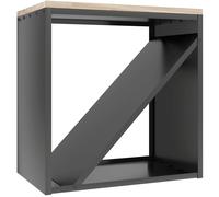 Outsunny Portalegna da Interno 2 in 1, Supporto per Legna Rialzato con Divisorio, Porta Legna per Interni per Caminetti, 58x36x60 cm, Nero Aosom Italy