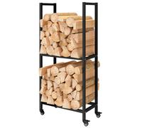 Outsunny Portalegna da Interno ed Esterno in Acciaio a Due Livelli e Ruote Nero