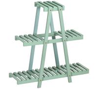 Outsunny Portapiante a 3 Livelli in Legno di Abete per Interni ed Esterni, 76x26x76 cm, Verde Chiaro Aosom