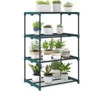 Outsunny Portapiante a 4 Livelli in Acciaio e Plastica 67x49x105 cm Verde Scuro