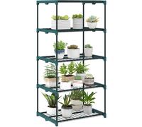 Outsunny Portapiante a 4 Livelli in Acciaio e Plastica 67x49x105 cm Verde Scuro