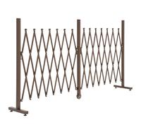 Outsunny Recinzione Estensibile Autoportante in Acciaio e Alluminio, Larghezza 52-405 cm, Marrone scuro