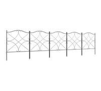 Outsunny Recinzione Esterna in Metallo a 5 Pannelli con Paletti 305x62 cm Nera