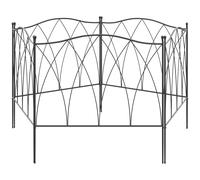 Outsunny Recinzione Giardino in Metallo 5 Pannelli con Lacci 305x62 cm Nera