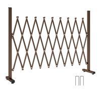 Outsunny Recinzione per Giardino a Larghezza Regolabile, Griglia Estensibile per Giardino Multiuso in Metallo e Alluminio, 250x31x103.5 cm, Caffè Scuro