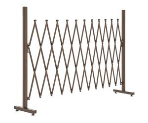 Outsunny Recinzione per Giardino a Larghezza Regolabile, Griglia Estensibile per Giardino Multiuso in Metallo e Alluminio, 300x31x103.5 cm, Caffè Scuro