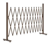 Outsunny Recinzione per Giardino Regolabile 300x31x103.5 cm Caffè Scuro | Larghezza Regolabile, Griglia Estensibile, Metallo e Alluminio