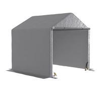 Outsunny Rifugio da giardino 4 m² Tenda di stoccaggio per esterni capannone per bicicletta Garage in PE resistente ai raggi UV, grigio dim. 2L x 2L x 2H m
