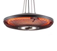 Outsunny Riscaldatore Elettrico Sospeso Esterno 2000W con LED, IP65, Nero