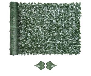 Outsunny Rotolo di Siepe Artificiale per Balcone e Giardino in PE Anti-UV, Siepe Finta con Foglie Verde Scuro 300x150 cm