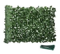Outsunny Siepe Finta Arrotolabile in Seta e PE 3x1 m Verde Scuro