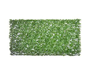Outsunny Rotolo di Siepe Finta per Balcone e Giardino in PE, Siepe Artificiale con Foglie di Edera, Protezione UV, 300x150 cm, Verde Scuro