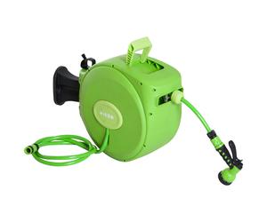 Outsunny Rullo Avvolgitubo Riavvolgimento Automatico con Ugello Multifunzionale Giardino 20m Aosom