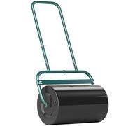 Outsunny Rullo per prato Rullo da giardino riempibile con acqua o sabbia, larghezza 50 cm manuale con impugnatura a U, capacità 38 litri, per prato in acciaio, agricolo per giardino