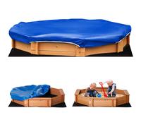 Outsunny Sabbiera per Bambini 3-8 Anni Ottagonale Sedili e Copertura Legno