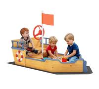 Outsunny Sabbiera per Bambini a Forma di Nave dei Pirati 158x78x45.5cm