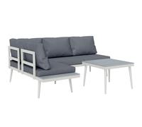 Outsunny Salotto da Esterno 2 Divani con Schienale Regolabile e Tavolino Grigio